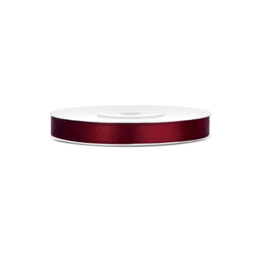 25m Satinband Satin Geschenkband bordeaux 6mm breit von PartyDeco