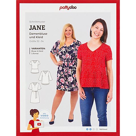 Pattydoo Schnitt "Bluse & Kleid Jane" für Damen von pattydoo