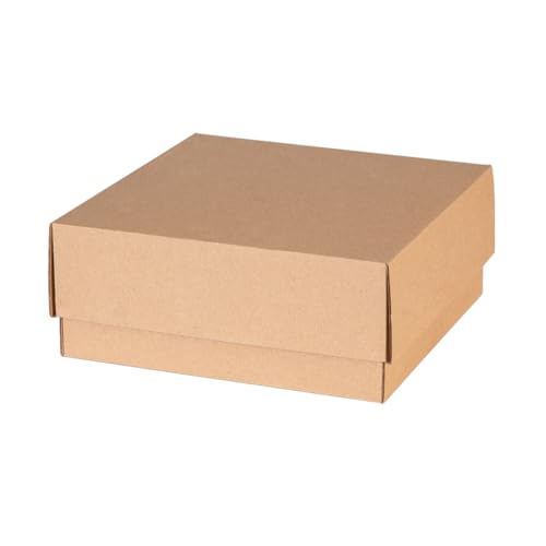 Paxit - Karton mit Deckel 30 Stück Set, Geschenkbox mit Deckel, Geschenkkarton Robustes Material, Karton Box Praktischer Stauraum, Pappbox mit Deckel - 200x200x85 mm - Natürlich von paxit.pl