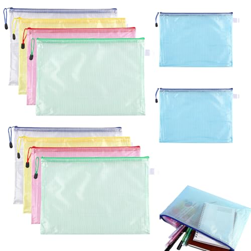 10 Pcs Dokumententasche A4,Dokumententasche,Dokumententasche Reißverschluss,Wasserdichte Dokumententasche Mit Reißverschluss,Geeignet Zur Dokumentenaufbewahrung Und Für Schulbürobedarf von pcsfoe