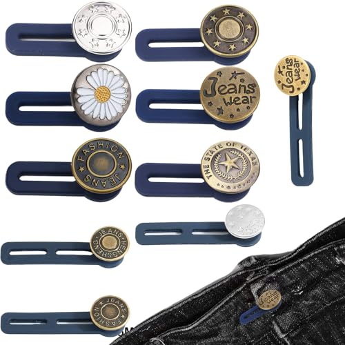 10 Stück Hosenbunderweiterung Knopf,Hosenbunderweiterung Hosenknopf,Hosen Expander Button,Jeans Einziehbare Knöpfe,Jeans Knöpfe und Hosen Expander Button Set für Jeans Hosen, Hosenerweiterung von pcsfoe