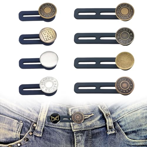 Hosenbunderweiterung Hosenknopf,8 Stück Hosenbunderweiterung Knopf,Hosen Expander Button,Jeans Knöpfe und Hosen Expander Button Set,Hosenknopf Verlängerung für Jeans Hosen,Hosenerweiterung von pcsfoe