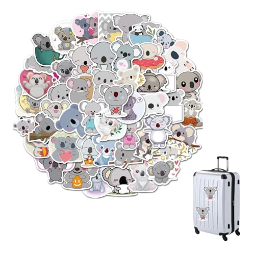 Niedliche Koala Aufkleber,50 PCS Cartoon Tier Aufkleber wasserdicht Vinyl Aufkleber Koala Bären Aufkleber Lehrer Belohnungsaufkleber ästhetische Aufkleber für DIY Laptop Gepäck Kühlschrank Skateboard von pcsfoe