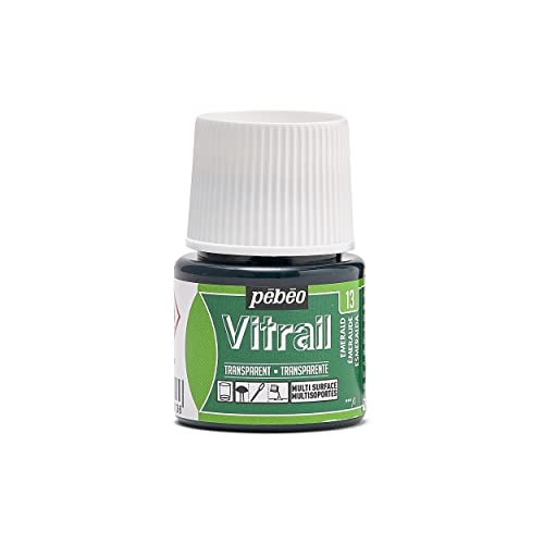 Pebeo Vitrail Glasfarbe, 45 ml, Buntglas-Effekt, smaragdgrün von Pebeo