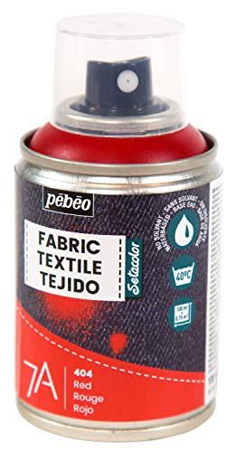 Pébéo - Textilfarbe Spray für Textilien 7A Spray - Natürliche und synthetische Stoffe - Auf Wasserbasis - Lösungsmittelfrei - Waschmaschinenfest - Sprühfarbe für Textilgestaltung - Farbe Rot von Pebeo