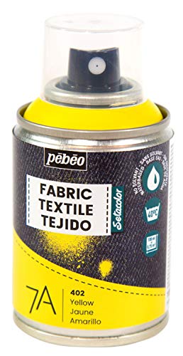 Pébéo - Textilfarbe Spray für Textilien 7A Spray - Natürliche und synthetische Stoffe - Auf Wasserbasis - Lösungsmittelfrei - Waschmaschinenfest - Sprühfarbe für Textilgestaltung - Gelb von Pebeo