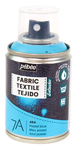 Pébéo - Textilfarbe Spray für Textilien 7A Spray - Natürliche und synthetische Stoffe - Auf Wasserbasis - Lösungsmittelfrei - Waschmaschinenfest - Sprühfarbe für Textilgestaltung - Pastellblau von Pebeo