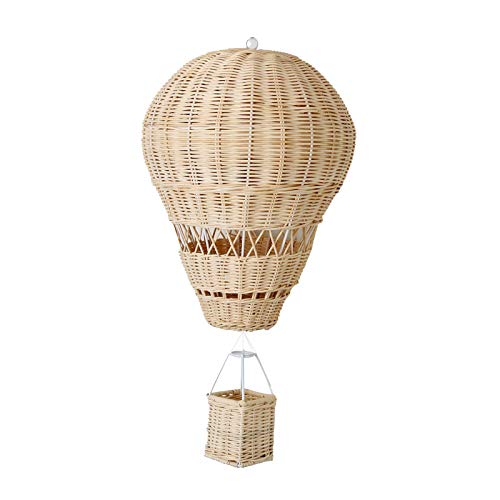 pengyus Handgewebte Rattan Heißluftballon Tragbare Natur Foto Requisiten Wandbehang Home Decoration Schaufenster Beige von pengyus