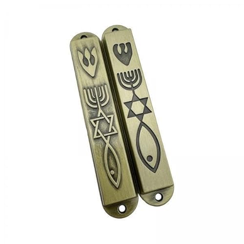 perfk 2x2 Stück Tür Mesusot Aus Metall, Messianisch, Dekorative Moderne Geschenke Zur Einweihung, Hauswandkunst, Heimdekoration, Mesusot Plakette, Kunsthand, 3 STK. perfk 2x2 Stück Tür Mesusot Aus Metall, Messianisch, Dekorative Moderne Geschenke Zur Einweihung, Hauswandkunst, Heimdekoration, Mesusot Plakette, Kunsthand, 3 STK. von perfk