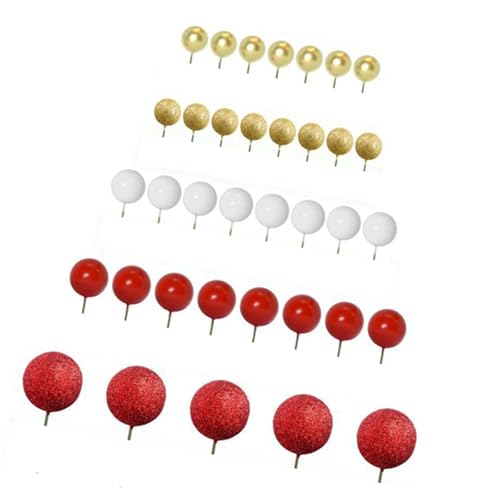 perfk 50x Cake Toper Bälle Kuchen Dekorationen Dekor Cupcake Toppers Schaumkugeln Mini -Luftballons für Geburtstagsverlobungsfeier Hochzeit, Rot von perfk