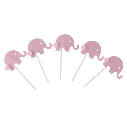 perfk 5x12 Stück Elefant Filz Wolle Kuchen Topper Geburtstag Party Decor Rosa von perfk