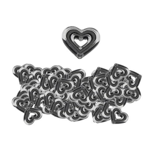 perfk 80 Stücke Acrylherzkügelchen losen Abstandshalter Perlen Herzform -Crafting -Accessoires für Schmuck für Schlüsselketten Ohrring, Schwarz von perfk