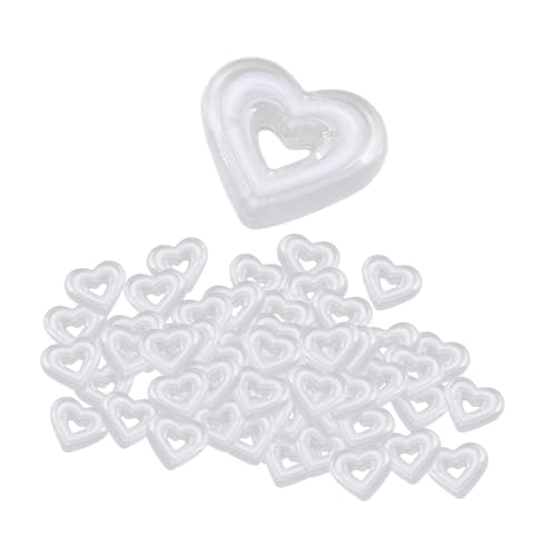 perfk 80 Stücke Acrylherzkügelchen losen Abstandshalter Perlen Herzform -Crafting -Accessoires für Schmuck für Schlüsselketten Ohrring, Weiß von perfk