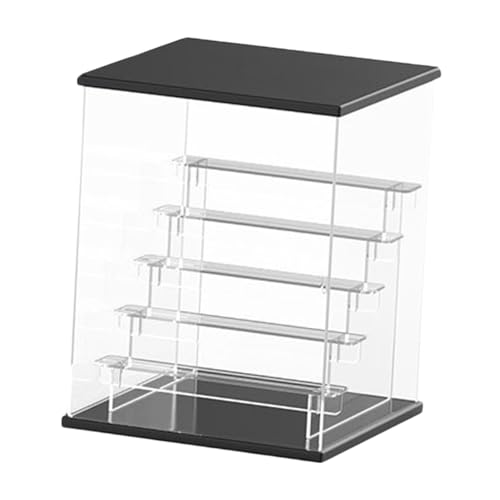 perfk Acryl-Vitrine, Sammler-Organizer, Halter, staubdicht, Spielzeug-Vitrine für Action-Figuren, Büro-Arbeitsplatte, Modell, Puppe, 5 Lagen 30 Spielzeuge, 32cm von perfk