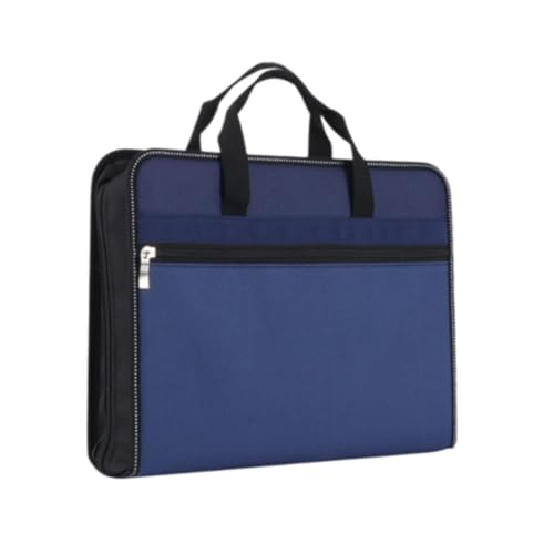 perfk Akkordeon-Dateihalter, erweiterbarer Dateiordner, Aktentasche, Handtasche, A4-Papierformat, Dokumenten-Organizer für Meetings, Reisen, Geschäft, Blau von perfk