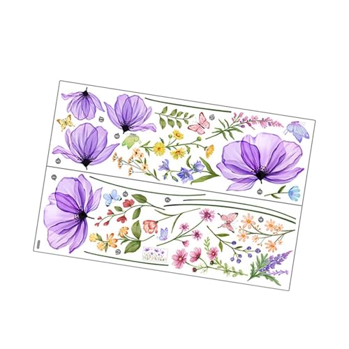 perfk Blumen Schmetterling Wandaufkleber Dekorative Tapete Wohnkultur Kreative Pflanzen Wandtattoos Wandkunst Wandbilder für Büro Schlafzimmer von perfk