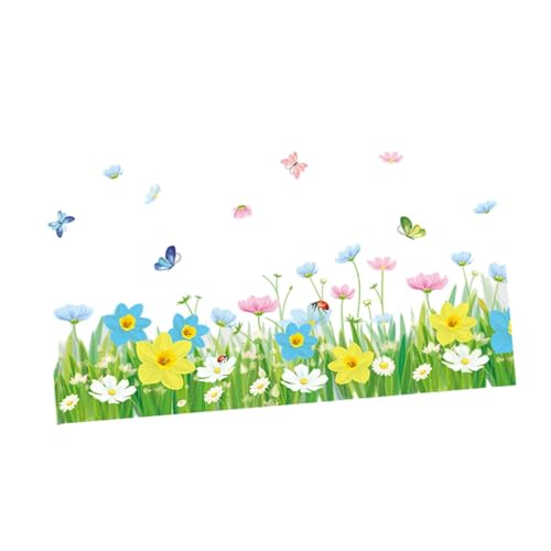 perfk Blumen Wandaufkleber Wanddekoration Künstlerischer Aufkleber PVC-Material Elegantes Wandtattoo für Schlafzimmer Küchenfenster von perfk