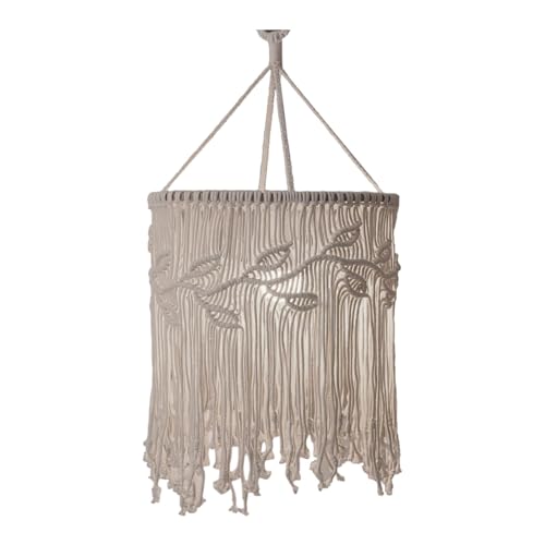 perfk Boho Hängende Pendelleuchte Abdeckung Makramee Lampenschirm Stricken Dekoratives Dekor Lichtschirm passend für Wohnzimmer Zuhause Geschenk, Stil B 30cmx50cm von perfk