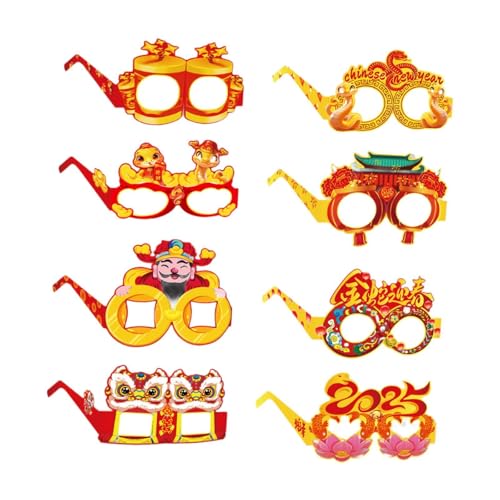 perfk Brille zum chinesischen Neujahr, lustige Brille, Frühlingsfest-Dekoration, Cartoon-Partygeschenk, Fotobrille für Kinder und Erwachsene von perfk