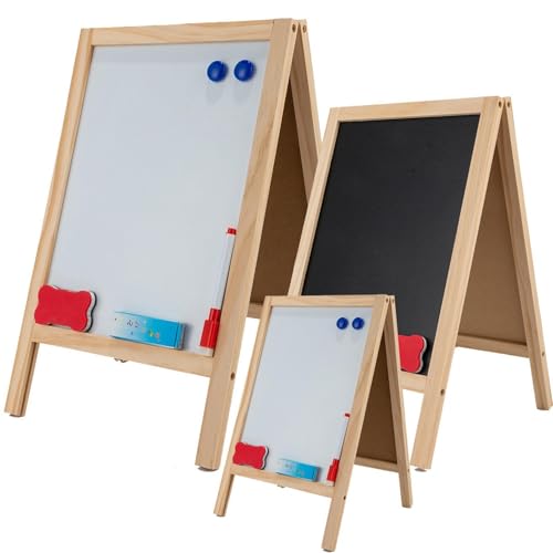 perfk Doppelseitige Tafel, Whiteboard, faltbar, Schreibstaffelei, Dekor, freistehendes Zeichenbrett aus Holz für Café, Restaurant, 25cmx40cm von perfk