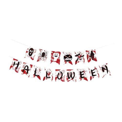 perfk Halloween-Banner-Dekoration, blutige Banner-Flaggen, Spukhaus-Wanddekoration, hängende Banner-Girlande für Esszimmer, Tür, Hof von perfk