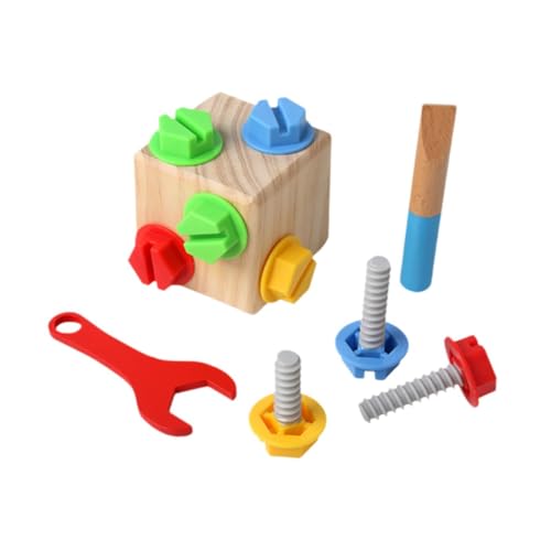 perfk Holzbausatz, DIY-Nuss-Montagespielzeug, Aktivitäten, Montageset, Bauwerkzeuge, Lernspielzeug, Montessori-Spielzeug für Jungen und Mädchen von perfk