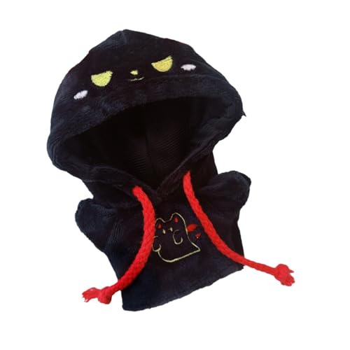 perfk Hoodie für Modepuppen, handgefertigte Kleidung, Accessoires, Outfits für 15–17 cm große Puppen, Verkleidung, Kindergeschenke, Schwarz von perfk