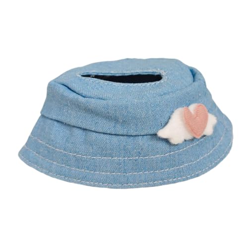 perfk Mini-Puppenhut, zum Anziehen, stilvolle Kleidung, DIY für Kinder, pädagogische Fantasie, Mädchenpuppe, Eimerhut, Kopfbedeckung für 17 cm große Puppen, Blau von perfk