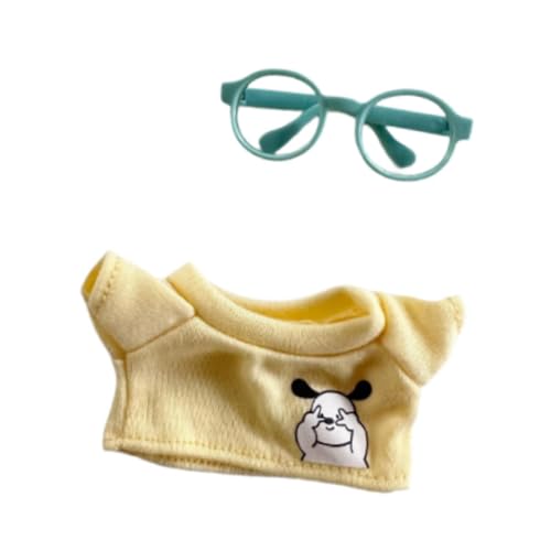 perfk Mini Puppenkleidung, Mädchen Puppen Outfits, Handgemachte schöne Cosplay Puppen Accessoires Kleidung, mit Blauer Brille von perfk