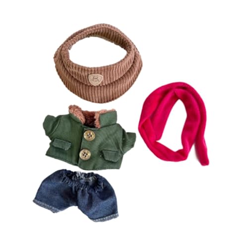 perfk Modepuppen Kleidung Outfits Zubehör für 15-17cm Jungen Puppen Thanksgiving Geschenke, Mantel Hose Mütze Schal von perfk