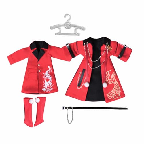 perfk Puppe Neujahr rote Kleidung Set pädagogisches Spielzeug Kostüm Zubehör DIY Kinder Geschenke, für ob22 Mädchen von perfk