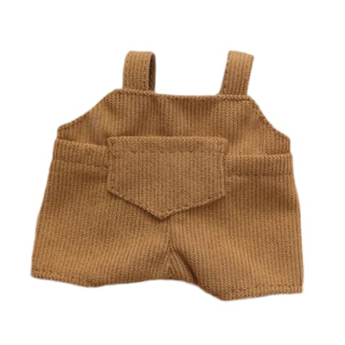 perfk Puppen-Hosenträgerhose, Kostümzubehör, Outfits, handgefertigte Kleidung für 6-Zoll-Jungenpuppen, Mädchenpuppen, Kindergeschenke, Braun von perfk