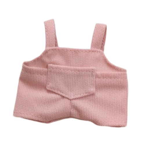 perfk Puppen-Hosenträgerhose, Kostümzubehör, Outfits, handgefertigte Kleidung für 6-Zoll-Jungenpuppen, Mädchenpuppen, Kindergeschenke, Rosa von perfk