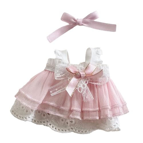 perfk Puppenkleid, ausgestopfte Puppenkleidung, leicht zu tragen, süße Kleidung, süßes Puppenkleid für 15 cm/17 cm große Puppen, Kinderspielzeug, von perfk