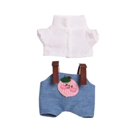 perfk Puppenkleidungsset, süßer Puppenkleidungsanzug, Bequeme Kleidung, Puppenkleidungs-Outfits für 15 cm große Puppen, Blau Rosa von perfk