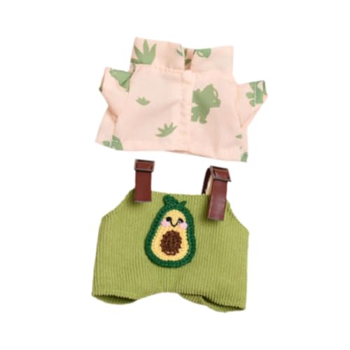 perfk Puppenkleidungsset, süßer Puppenkleidungsanzug, Bequeme Kleidung, Puppenkleidungs-Outfits für 15 cm große Puppen, Grüne Avocados von perfk