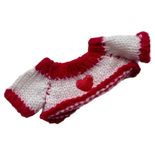 perfk Puppenpullover, handgefertigte Kleidung, Kostümzubehör, DIY-Puppendekor für 15 cm große Puppen, Babypuppe, Rot von perfk