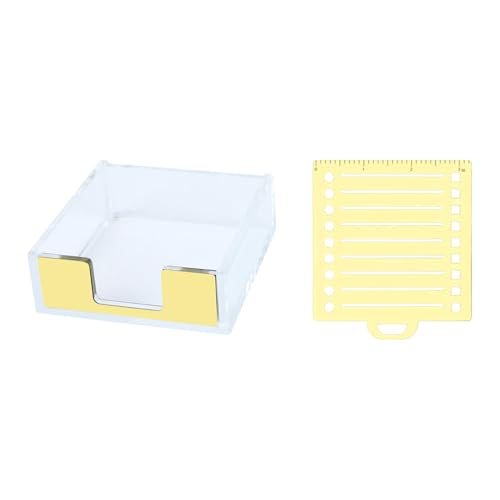 perfk Sticky Note -Halter mit Schablonen -Büro -Veranstalter Raumsparen sparen Sie verbesserten Sticky Notes Spender Holder für Office Desktop, Klar von perfk