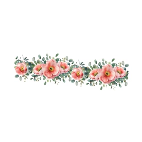 perfk Wandtattoo Blumen Wanddeko Wanddeko Abnehmbare Wandbilder, Floraler Wandsticker für Klassenzimmer Schlafzimmer Büro Flur, Wohndekoration, Hell-pink von perfk