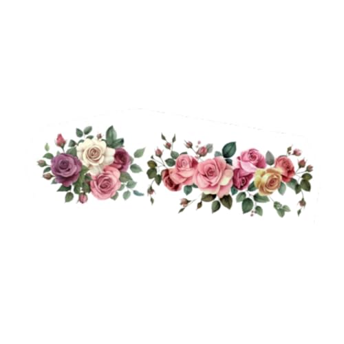 perfk Wandtattoo Blumen Wanddeko Wanddeko Abnehmbare Wandbilder, Floraler Wandsticker für Klassenzimmer Schlafzimmer Büro Flur, Wohndekoration, Rosa von perfk