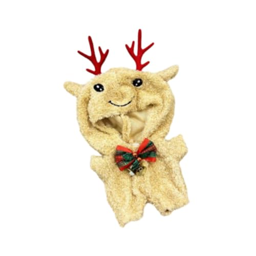 perfk Weihnachts-Elch-Overall für Puppen, handgefertigtes Kleidungszubehör, Miniatur-Kleidungs-Outfits für 8-Zoll-Jungenpuppen, Verkleidung, von perfk