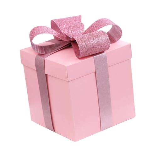 perfk Weihnachtsgeschenkboxen mit Deckel Partygeschenke Weihnachtsdekorationen Ornamente für den Valentinstag Geschenkpapier Verpackung Weihnachten, Rosa von perfk