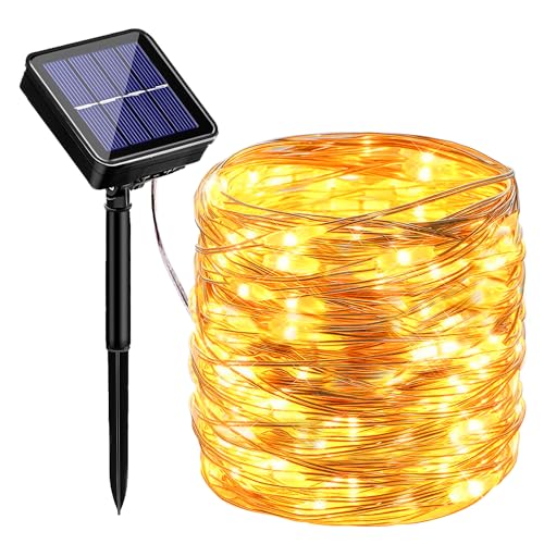 phosir Solar Lichterkette Aussen 26M 240 LED Lichterkette Außen Solar Outdoor - 8 Modi IP65 Wasserdicht Solarlichterkette Außen Wetterfest für Balkon Garten Patio Weihnachten Wedding (Warmweiß) von phosir