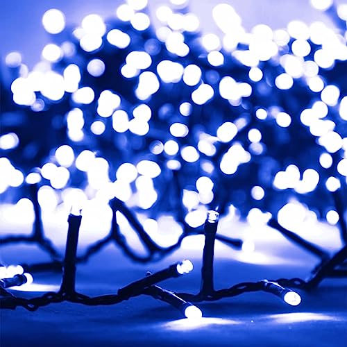 Blaue LED-Lichterketten innen 60 m Länge | 600 LED und 8 Lichteffekte, USB | wunderschöne Weihnachtsbeleuchtung mit 8 verschiedenen Lichteinstellungen von pille gartenwelt