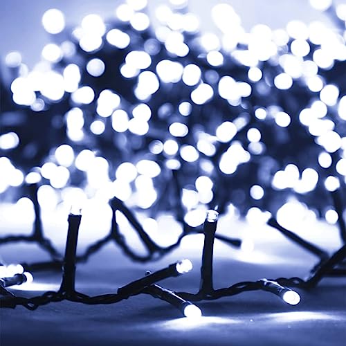 Kaltweiße LED-Lichterketten innen 40 m Länge | 400 LED und 8 Lichteffekte, USB | wunderschöne Weihnachtsbeleuchtung mit 8 verschiedenen Lichteinstellungen von pille gartenwelt