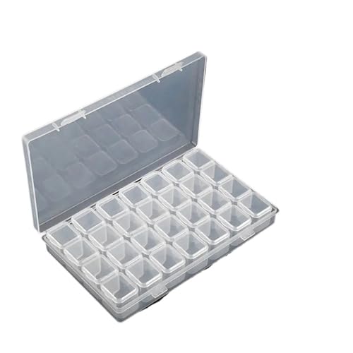 pipisweet 28/56 Netz DIY Diamant Malwerkzeuge Box Diamant Stickzubehör Organizer Malkasten Aufbewahrungsboxen (28 Gitter 4 Reihen) von pipisweet