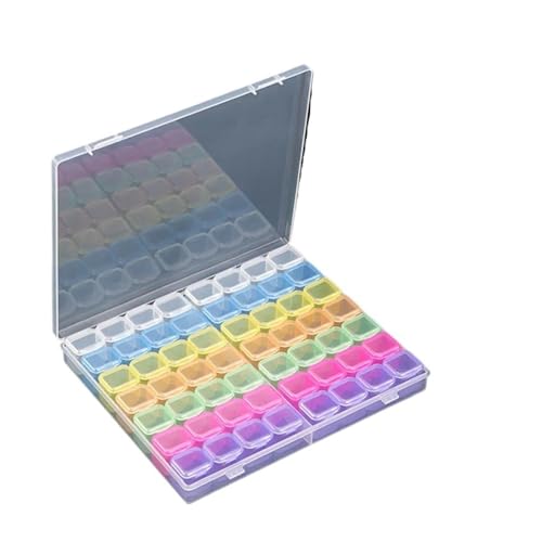 pipisweet 28/56 Netz DIY Diamant Malwerkzeuge Box Diamant Stickzubehör Organizer Malkasten Aufbewahrungsboxen (56 Gitter 4 Reihen -02) von pipisweet