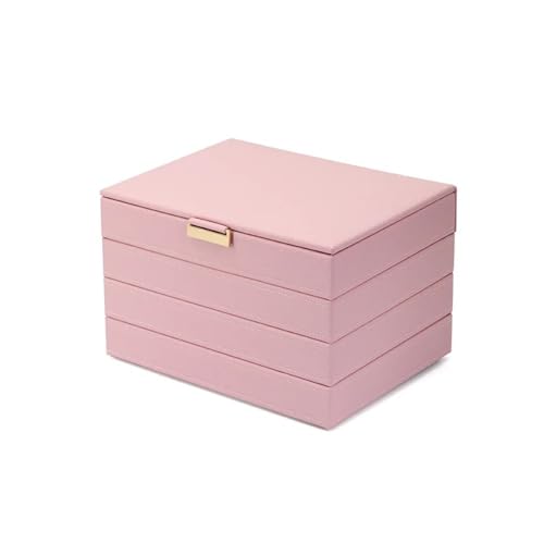 pipisweet Große Schmuckschatulle für Damen, für Halsketten, Armbänder, Ringe, Ohrringe, Schmuck-Organizer-Boxen, Samt, Präsentationstablett (Rosa) von pipisweet