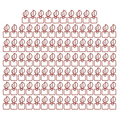 100-teiliges Set kerzenförmiger Büroklammern, niedliche dekorative Büroklammern aus Metall, rutschfeste kleine Lesezeichen-Büroklammern für Papierdokumente in Rot von plplaaoo