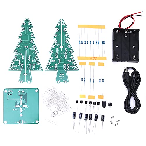 3D-Weihnachtsbaum-LED-DIY-Bausatz für elektronische Schaltungen, PCB-Stereo-Weihnachtsbaum mit 16 LEDs, Weihnachtsdekoration, geringer Stromverbrauch, Lernspielzeug (Colorful DIY Set) von plplaaoo